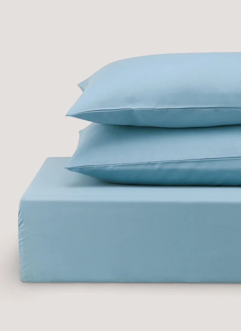 Matalan Blue Super Soft Fitted Bed Sheet & Pillowcase Bundle